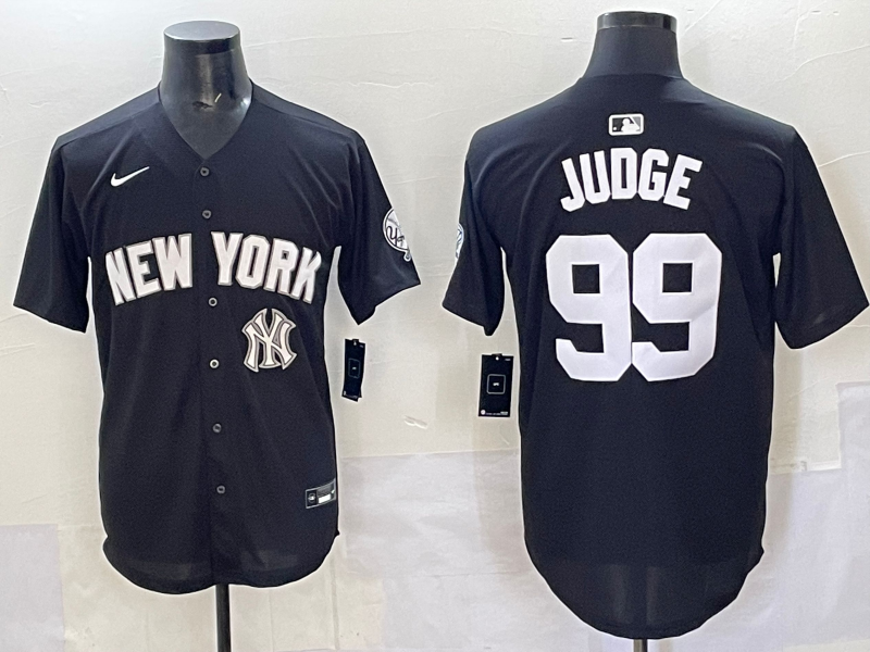 Men 2025 New York Yankees #99 Judge black Nike MLB Jersey style 725006